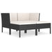Set mobilier de grădină cu perne, 4 piese, negru, poliratan - WALTI WALTI