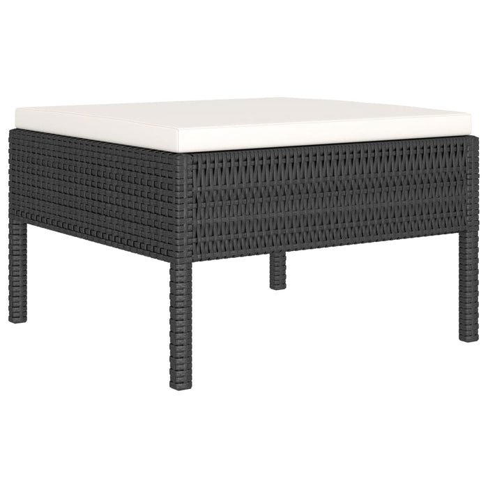 Set mobilier de grădină cu perne, 4 piese, negru, poliratan - WALTI WALTI