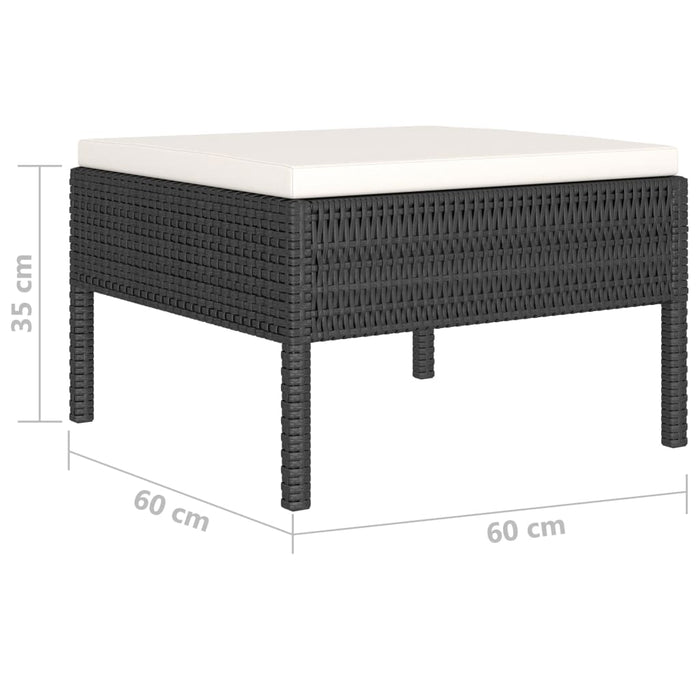 Set mobilier de grădină cu perne, 4 piese, negru, poliratan - WALTI WALTI