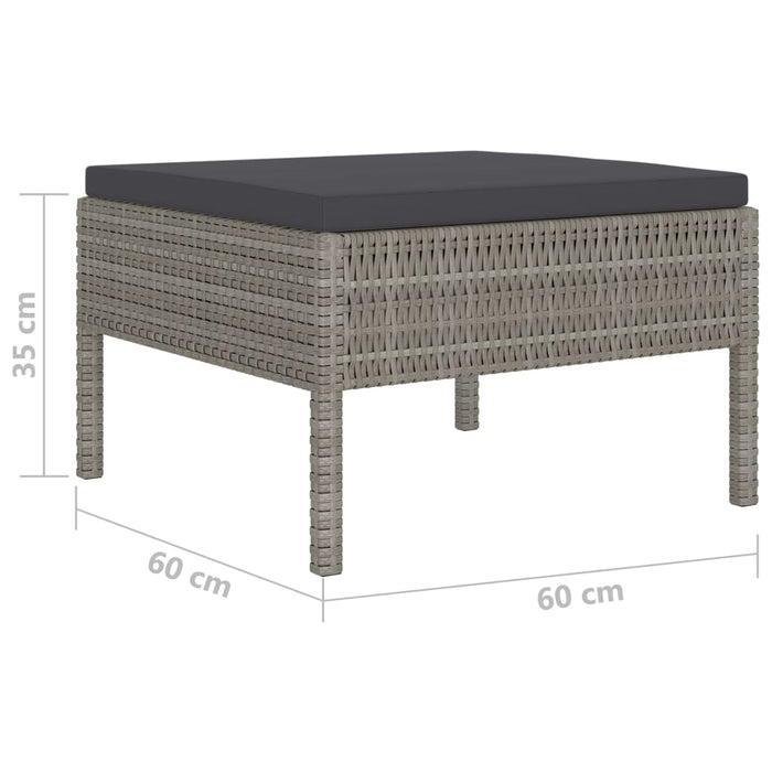 Set mobilier de grădină cu perne, 4 piese, poliratan, gri WALTI