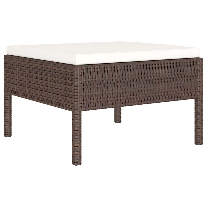 Set mobilier de grădină cu perne, 10 piese, maro, poliratan WALTI