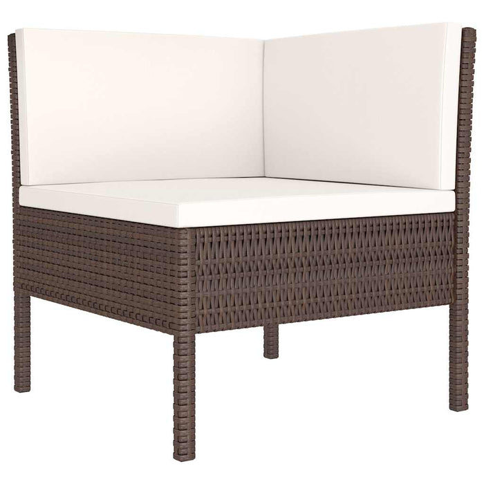 Set mobilier de grădină cu perne, 10 piese, maro, poliratan WALTI
