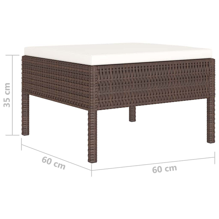 Set mobilier de grădină cu perne, 10 piese, maro, poliratan WALTI