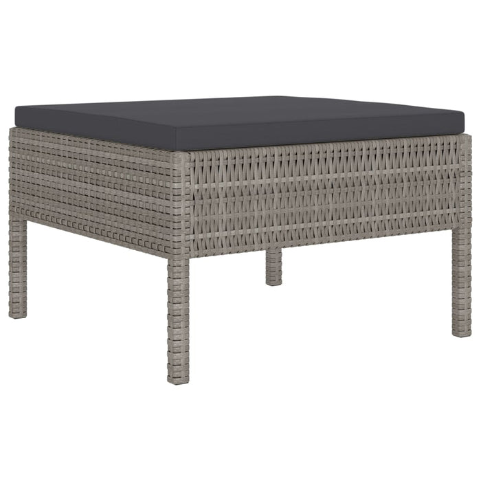 Set mobilier de grădină cu perne, 10 piese, gri, poliratan - WALTI WALTI