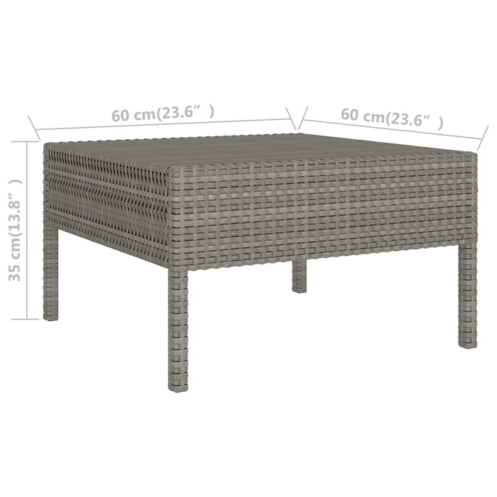 Set mobilier de grădină cu perne, 10 piese, gri, poliratan - WALTI WALTI