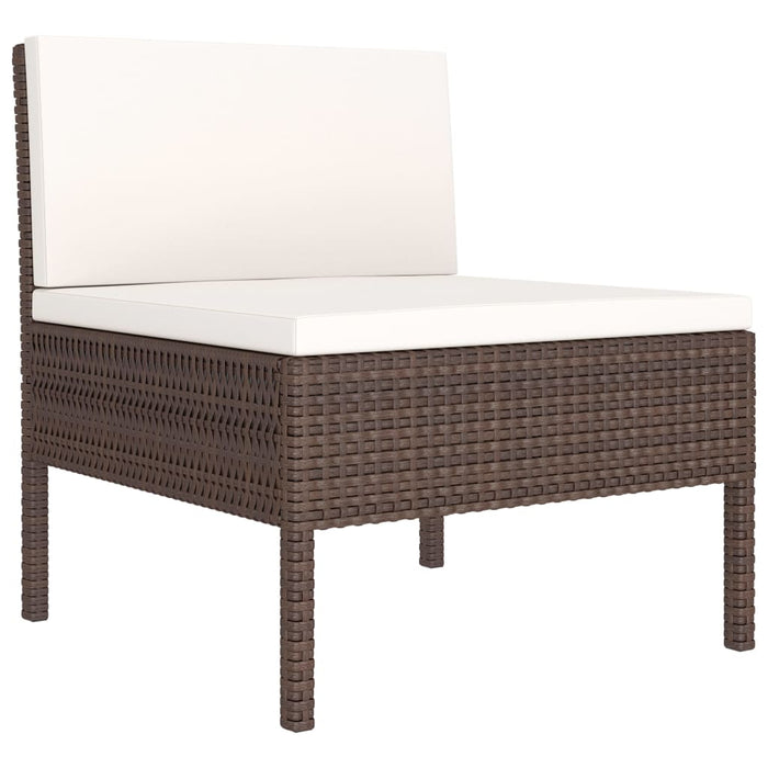 Set mobilier de grădină cu perne, 6 piese, maro, poliratan - WALTI WALTI