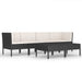 Set mobilier de grădină cu perne, 6 piese, negru, poliratan - WALTI WALTI