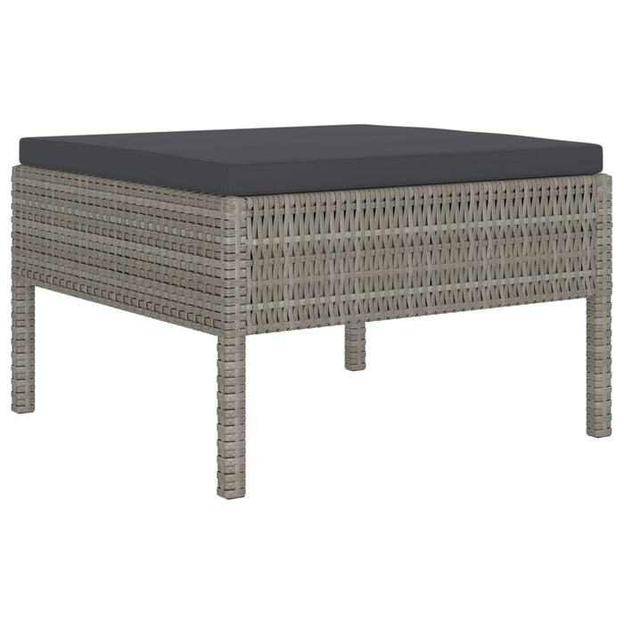 Set mobilier de grădină cu perne, 6 piese, gri, poliratan WALTI