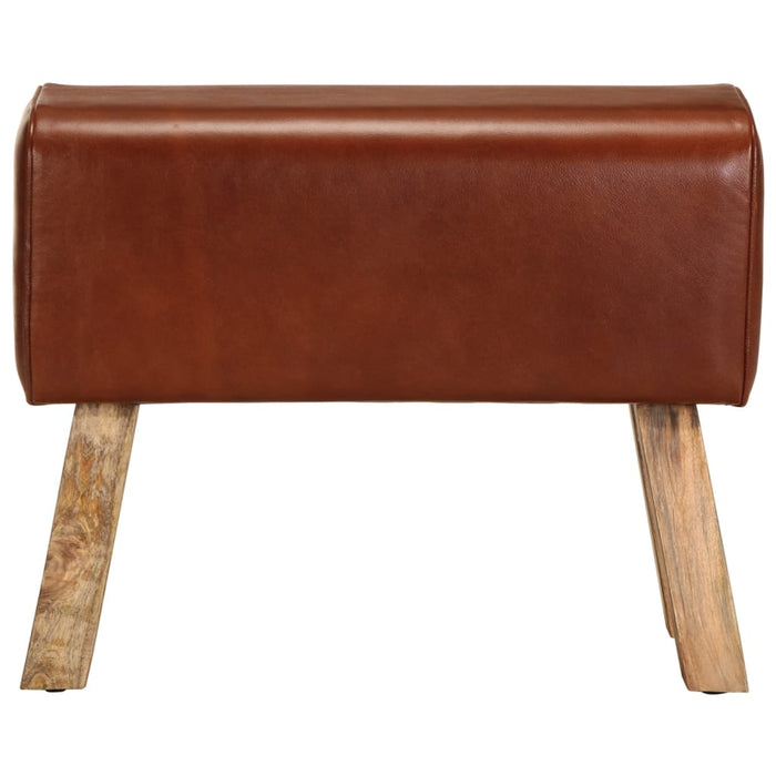 Bancă Bok gimnastică maro 58cm piele naturală/lemn masiv mango - WALTI WALTI