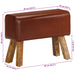 Bancă Bok gimnastică maro 58cm piele naturală/lemn masiv mango - WALTI WALTI