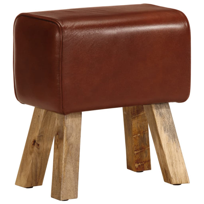 Bancă Bok gimnastică maro 38 cm piele naturală/lemn masiv mango - WALTI WALTI