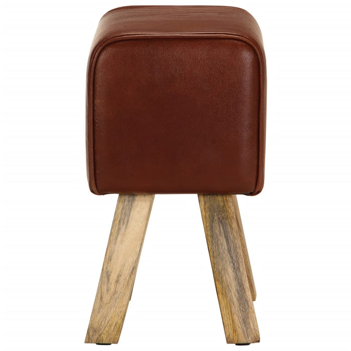 Bancă Bok gimnastică maro 38 cm piele naturală/lemn masiv mango - WALTI WALTI