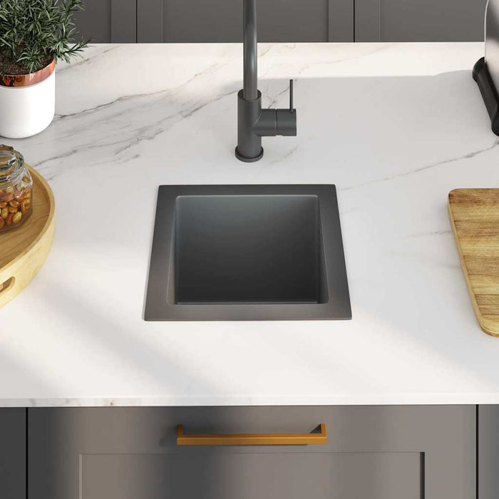 Chiuvetă de bucătărie lucrată manual, negru, oțel inoxidabil - WALTI WALTI