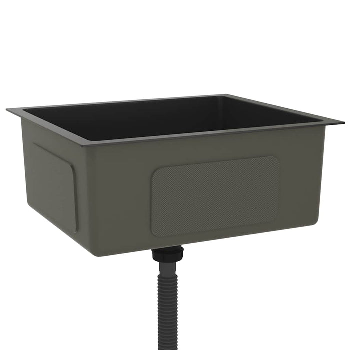 Chiuvetă de bucătărie lucrată manual, negru, oțel inoxidabil - WALTI WALTI
