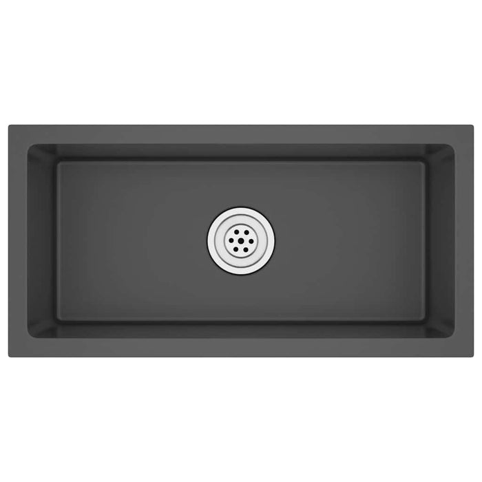 Chiuvetă de bucătărie lucrată manual, negru, oțel inoxidabil - WALTI WALTI