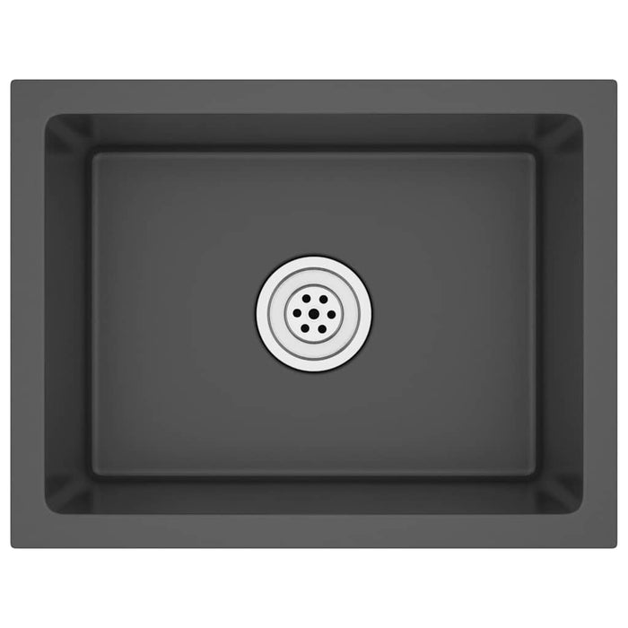 Chiuvetă de bucătărie lucrată manual, negru, oțel inoxidabil - WALTI WALTI