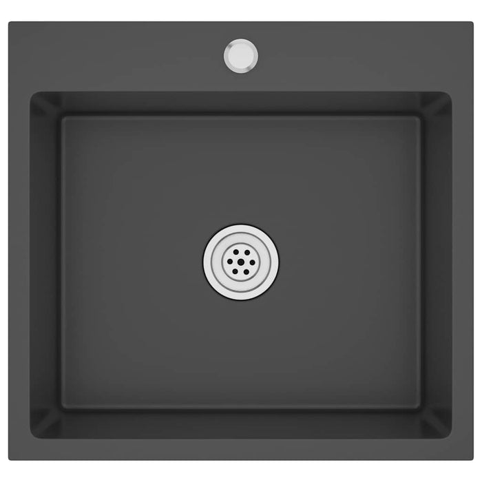 Chiuvetă de bucătărie lucrată manual, negru, oțel inoxidabil - WALTI WALTI