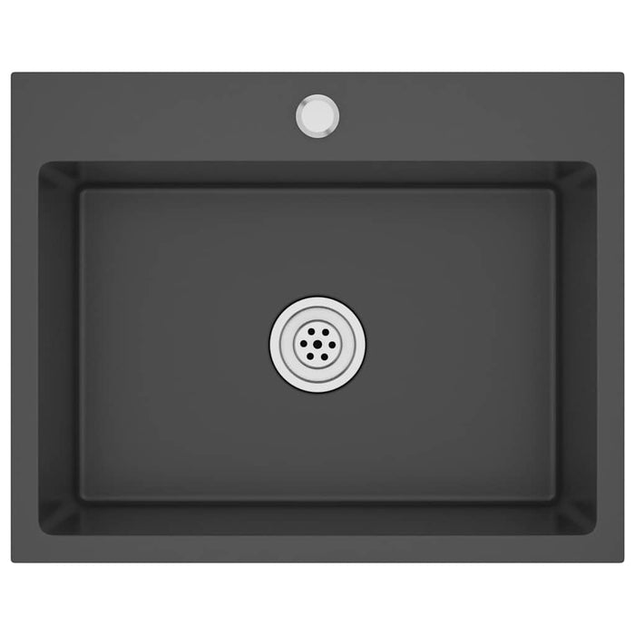 Chiuvetă de bucătărie lucrată manual, negru, oțel inoxidabil - WALTI WALTI