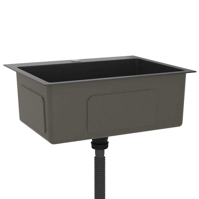 Chiuvetă de bucătărie lucrată manual, negru, oțel inoxidabil - WALTI WALTI