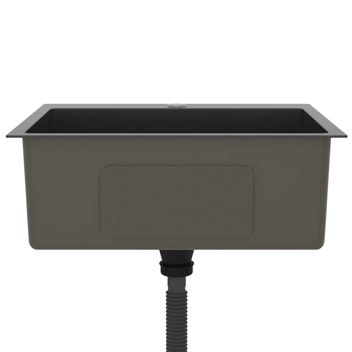 Chiuvetă de bucătărie lucrată manual, negru, oțel inoxidabil - WALTI WALTI