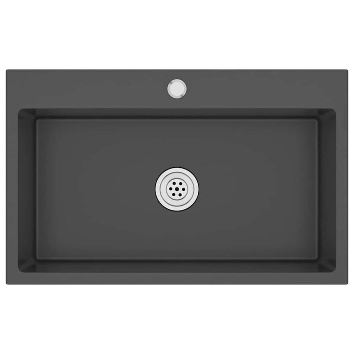 Chiuvetă de bucătărie lucrată manual, negru, oțel inoxidabil - WALTI WALTI
