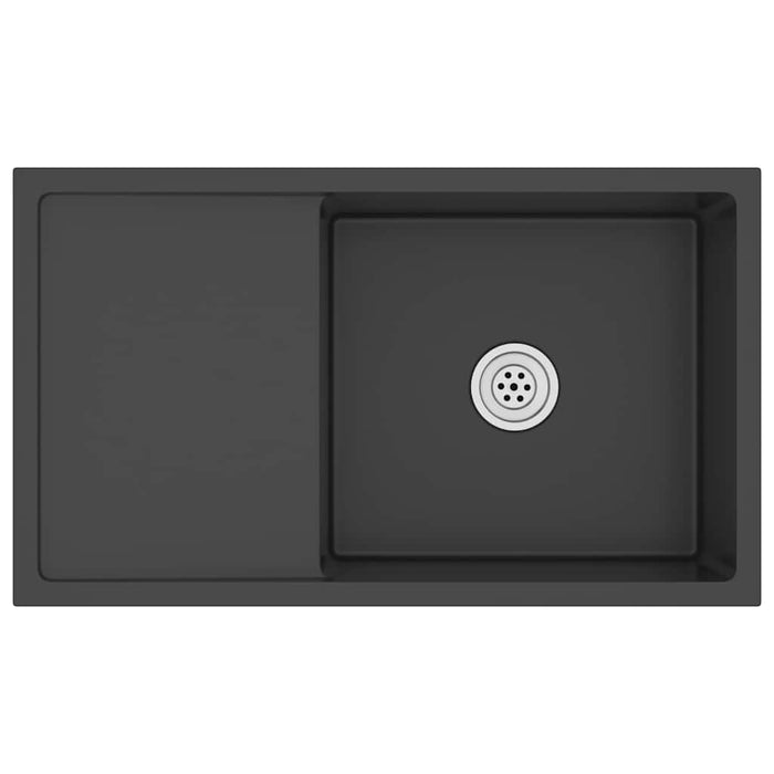 Chiuvetă de bucătărie lucrată manual, negru, oțel inoxidabil - WALTI WALTI