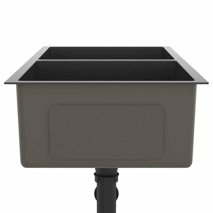 Chiuvetă de bucătărie lucrată manual, negru, oțel inoxidabil - WALTI WALTI