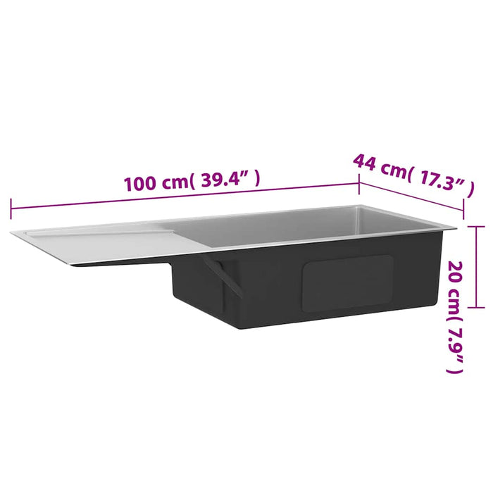 Chiuvetă de bucătărie lucrată manual, oțel inoxidabil - WALTI WALTI