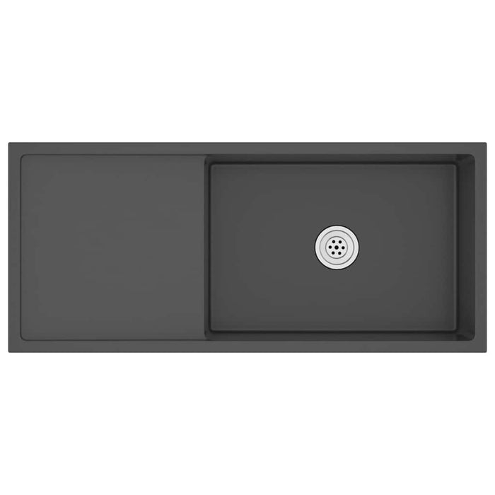 Chiuvetă de bucătărie lucrată manual, negru, oțel inoxidabil - WALTI WALTI