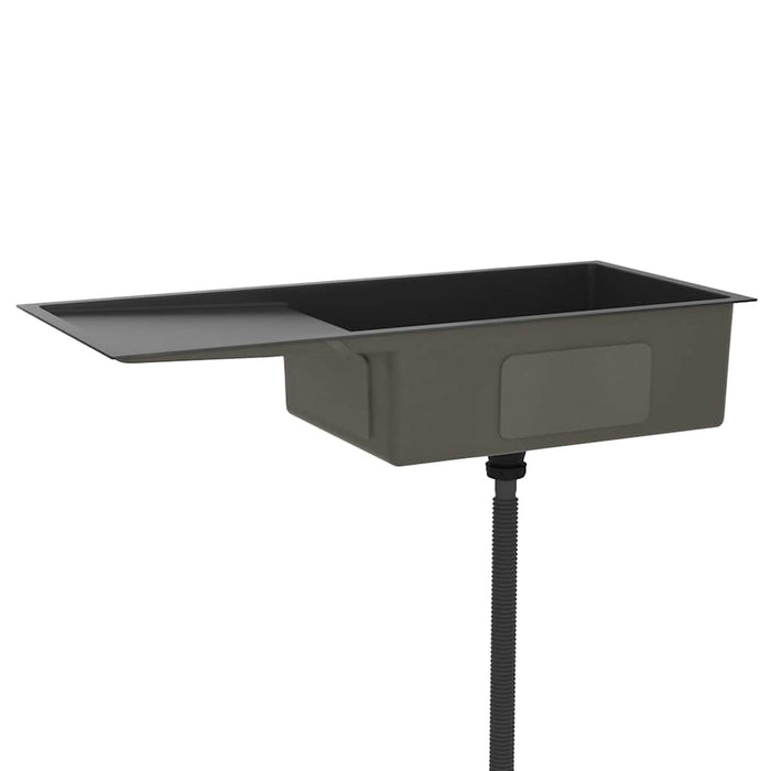 Chiuvetă de bucătărie lucrată manual, negru, oțel inoxidabil - WALTI WALTI
