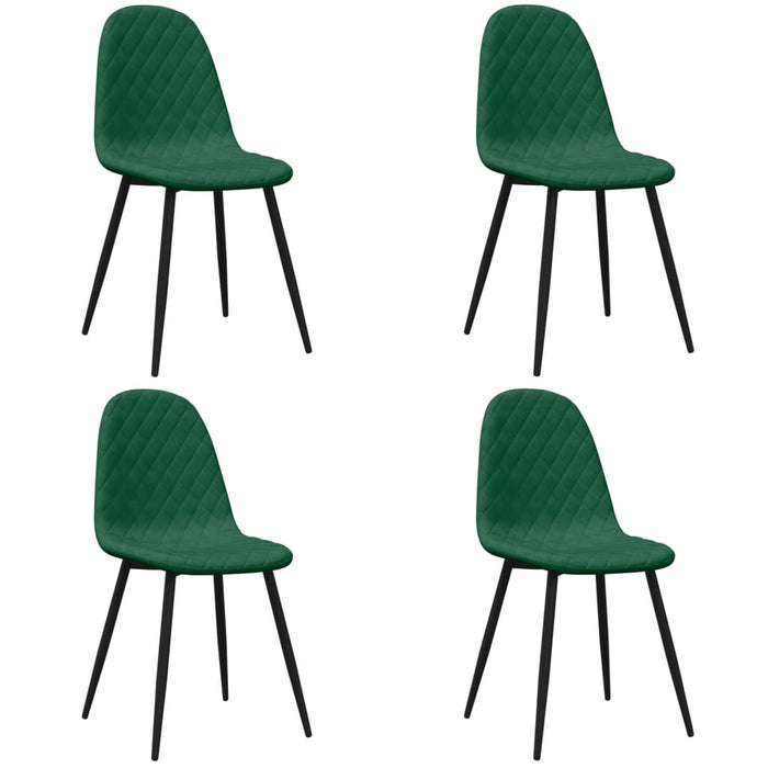 Scaune de bucătărie, 4 buc., verde închis, catifea WALTI