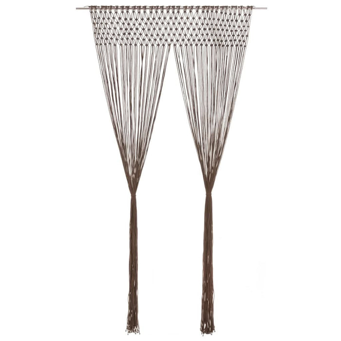 Perdea macrame, gri taupe,140 x 240 cm, bumbac - WALTI WALTI