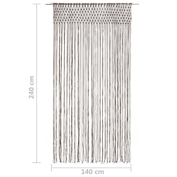 Perdea macrame, gri taupe,140 x 240 cm, bumbac - WALTI WALTI