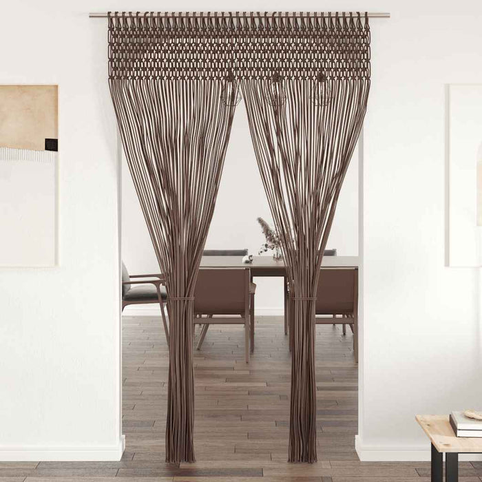 Perdea macrame, gri taupe,140 x 240 cm, bumbac - WALTI WALTI