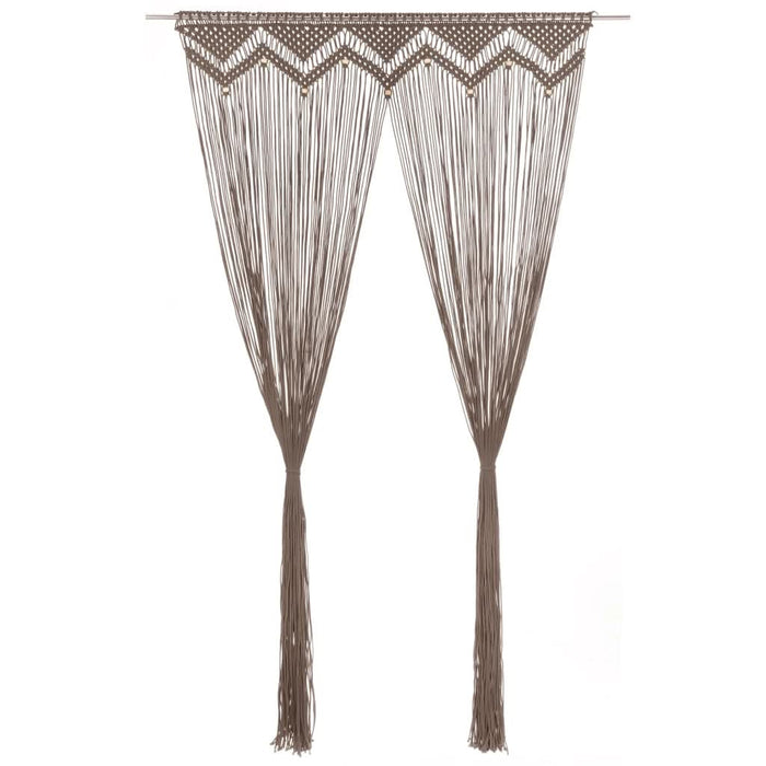 Perdea macrame, gri taupe,140 x 240 cm, bumbac - WALTI WALTI