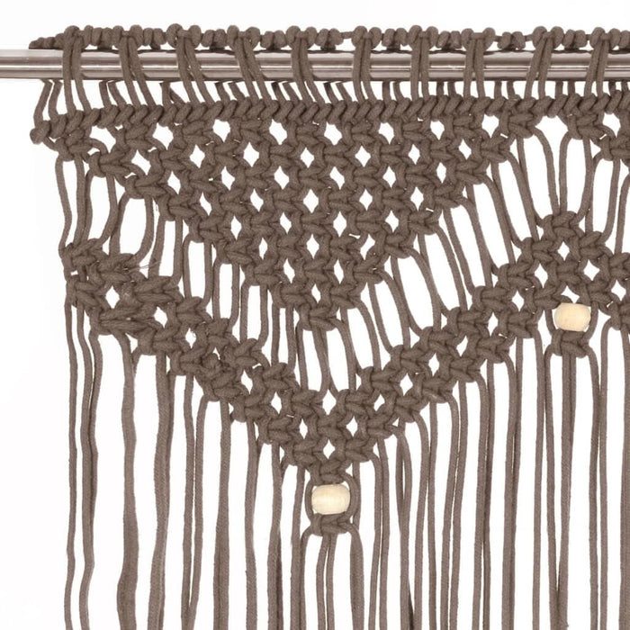 Perdea macrame, gri taupe,140 x 240 cm, bumbac - WALTI WALTI
