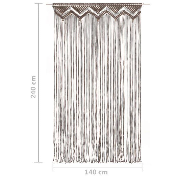 Perdea macrame, gri taupe,140 x 240 cm, bumbac - WALTI WALTI