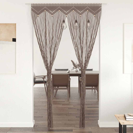 Perdea macrame, gri taupe,140 x 240 cm, bumbac - WALTI WALTI