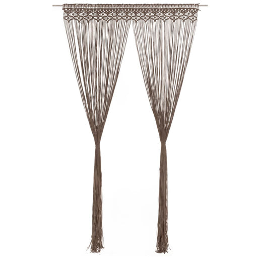 Perdea macrame, gri taupe,140 x 240 cm, bumbac - WALTI WALTI