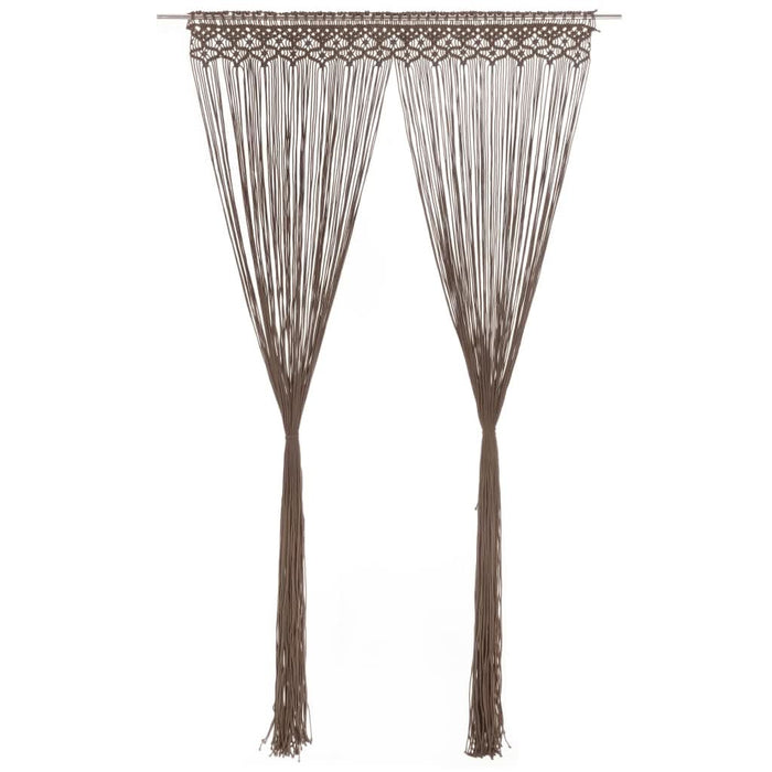 Perdea macrame, gri taupe,140 x 240 cm, bumbac - WALTI WALTI