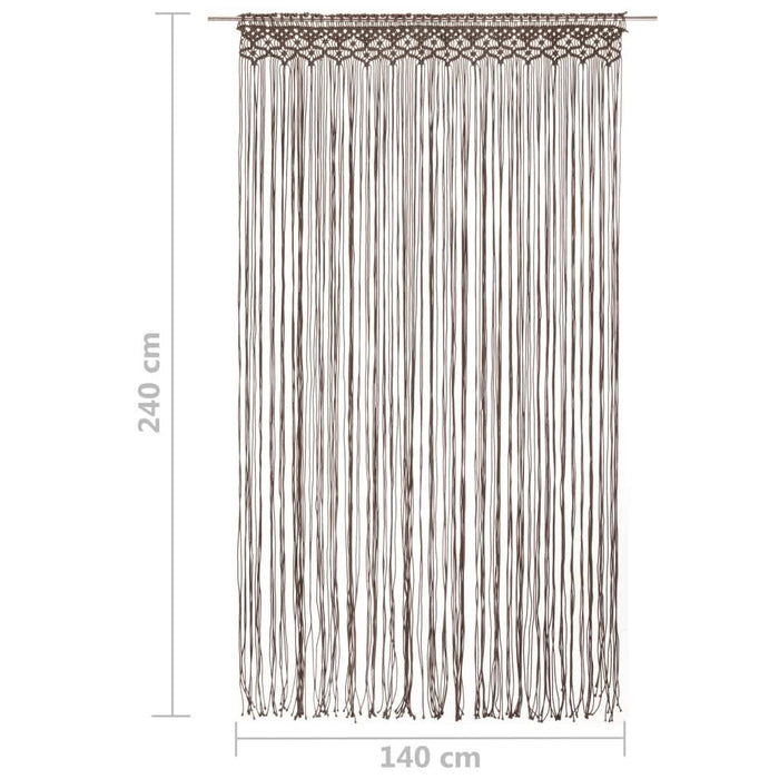 Perdea macrame, gri taupe,140 x 240 cm, bumbac - WALTI WALTI