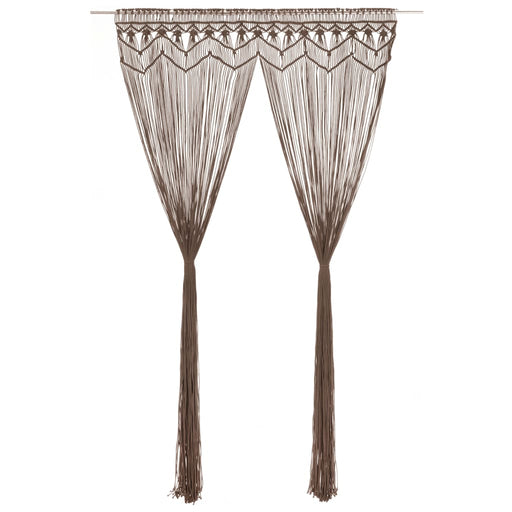 Perdea macrame, gri taupe,140 x 240 cm, bumbac - WALTI WALTI