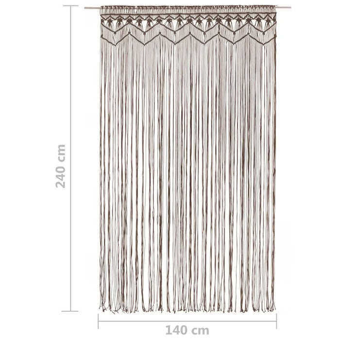 Perdea macrame, gri taupe,140 x 240 cm, bumbac - WALTI WALTI