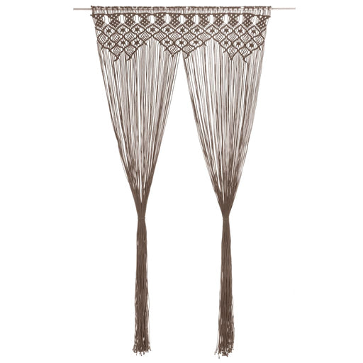 Perdea macrame, gri taupe,140 x 240 cm, bumbac - WALTI WALTI