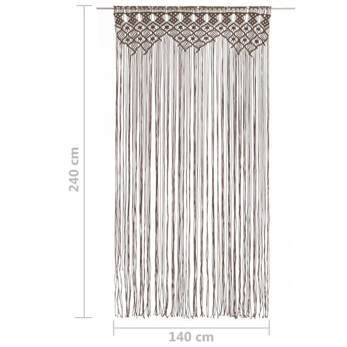 Perdea macrame, gri taupe,140 x 240 cm, bumbac - WALTI WALTI