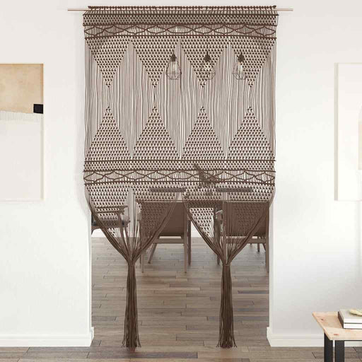 Perdea macrame, gri taupe,140 x 240 cm, bumbac - WALTI WALTI