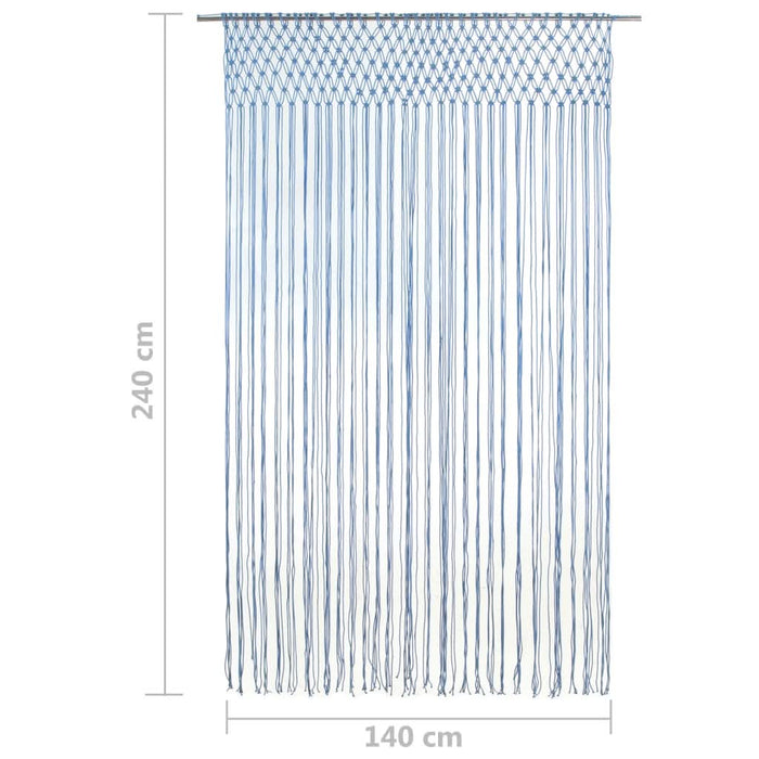 Perdea macrame, albastru, 140 x 240 cm, bumbac - WALTI WALTI