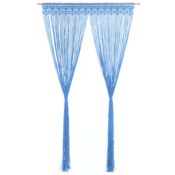 Perdea macrame, albastru, 140 x 240 cm, bumbac - WALTI WALTI