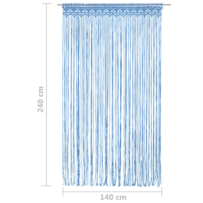 Perdea macrame, albastru, 140 x 240 cm, bumbac - WALTI WALTI