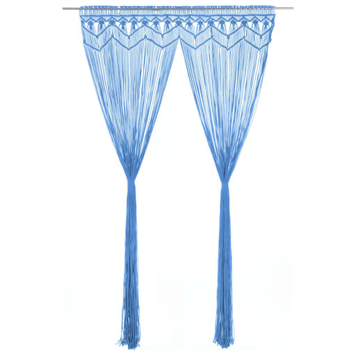 Perdea macrame, albastru, 140 x 240 cm, bumbac - WALTI WALTI